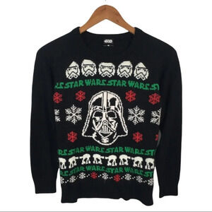 C10 Women’s Star Wars Christmas Darth Vader Crew Neck Sweater XS